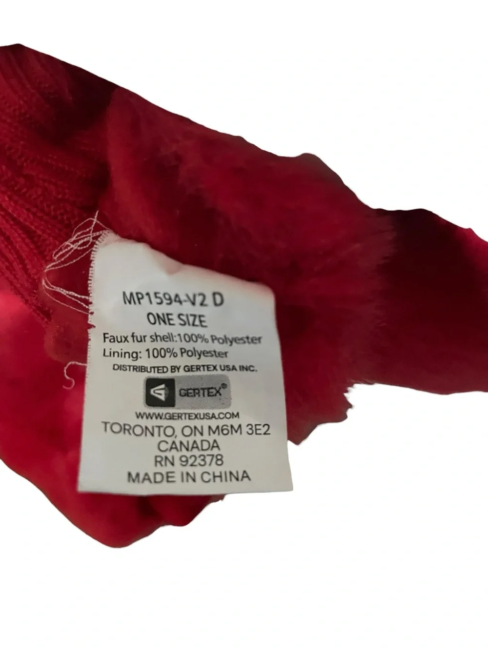 Gertex Cozy Red Plush Mittens NWOT